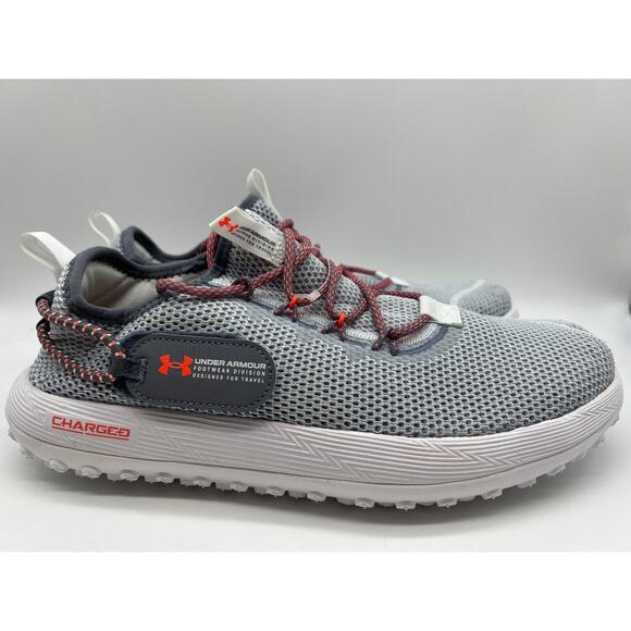 Under Armour Other - Under Armour Charged Fat Tire Gray Low Top Hiking Shoes 3027562-100 Men Size 10
